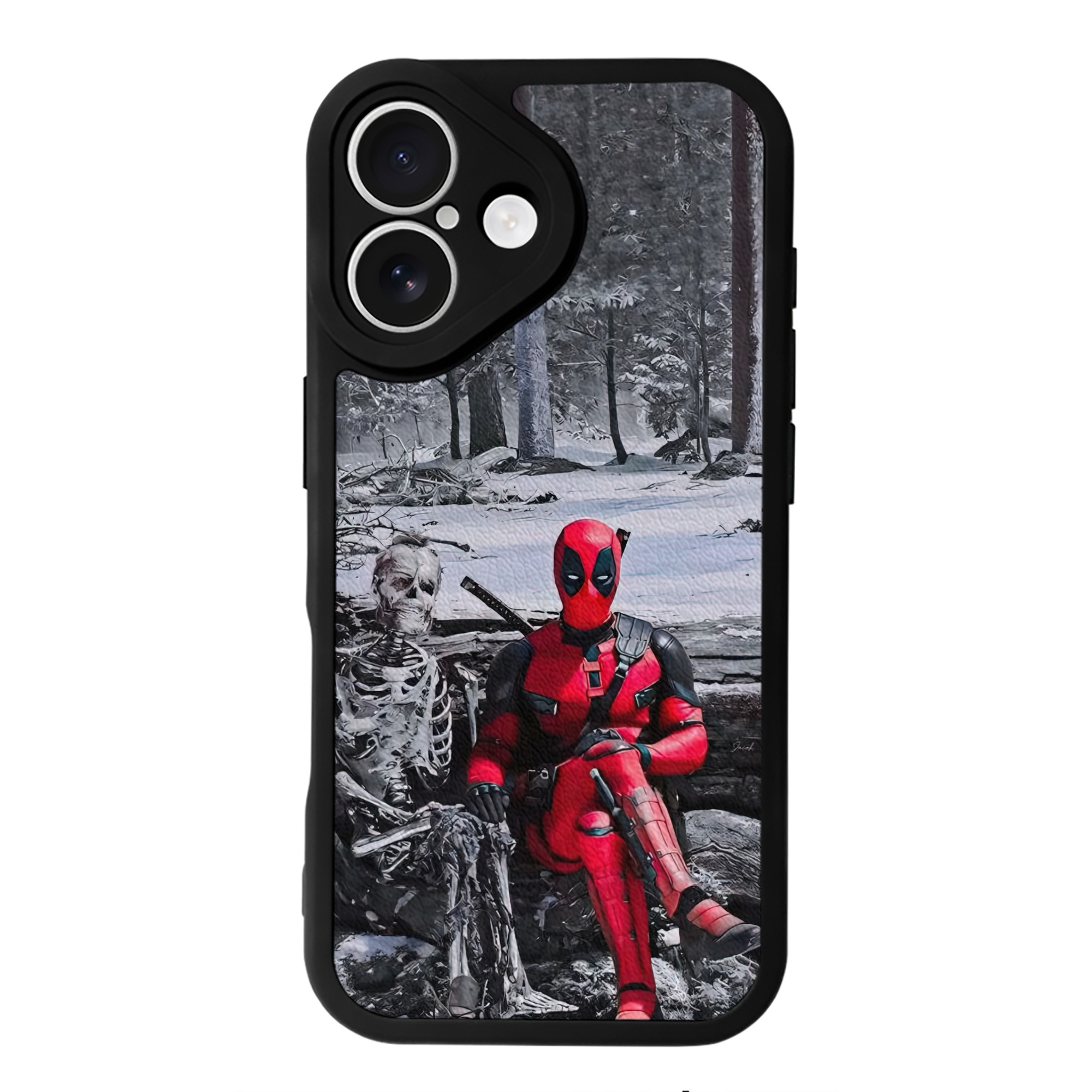 （画像用） Deadpool デッドプール 【iPhone 16シリーズ対応】シリコンスマホケース（レザー調） 材質：シリコン